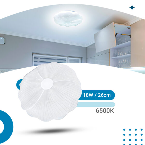 Plafon Led de Teto 26cm c/forma de Flor 18w - Image 3