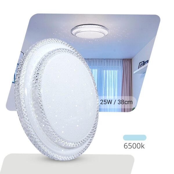 Lustre Plafon Cristal Led 38cm 25w Sobrepor Redondo - Image 3