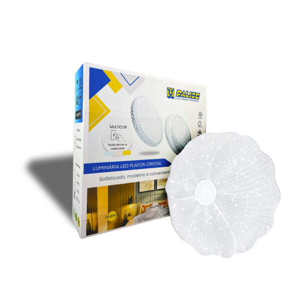 Plafon de Teto led multicor 48cm c/forma de Flor 30-60w