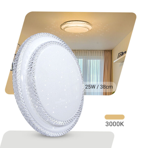 Lustre Plafon Cristal Led 38cm 25w Sobrepor Redondo - Image 7