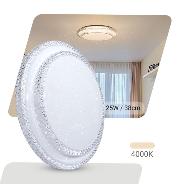 Lustre Plafon Cristal Led 38cm 25w Sobrepor Redondo - Image 5